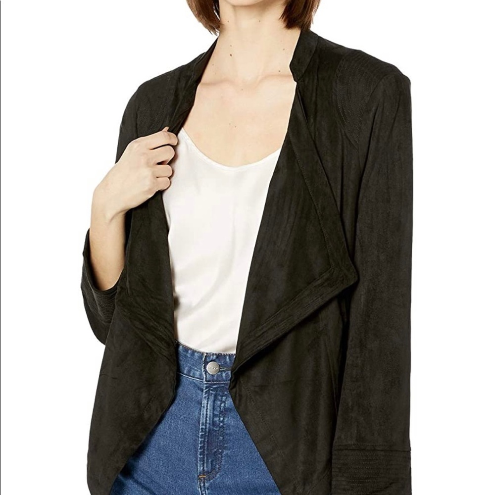 Black faux suede jacket